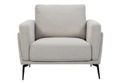 Miliboo Design-Sessel im beigen Samtdesign mit schwarzem Metallfuß MOSCO* Design-sessel|Sessel