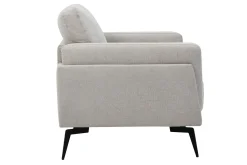 Miliboo Design-Sessel im beigen Samtdesign mit schwarzem Metallfuß MOSCO* Design-sessel|Sessel