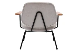 Miliboo Design-Sessel im beigen Samtdesign mit schwarzem Metall und hellem Holz BARNET* Design-sessel|Sessel