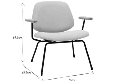 Miliboo Design-Sessel im beigen Samtdesign mit schwarzem Metall und hellem Holz BARNET* Design-sessel|Sessel