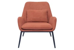 Miliboo Design-Sessel im terracottafarbenem Samtdesign mit schwarzem Metall MAXINE* Design-sessel|Sessel