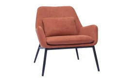 Miliboo Design-Sessel im terracottafarbenem Samtdesign mit schwarzem Metall MAXINE* Design-sessel|Sessel