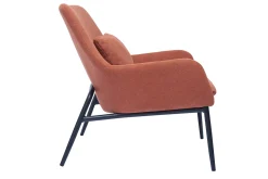 Miliboo Design-Sessel im terracottafarbenem Samtdesign mit schwarzem Metall MAXINE* Design-sessel|Sessel