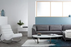 Miliboo Design-Sessel Schaukelstuhl TAYLOR Weiß* Design-sessel|Schaukelstühle
