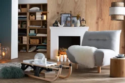 Miliboo Design-Sessel skandinavisch Grau und Eiche YUMI* Design-sessel|Sessel