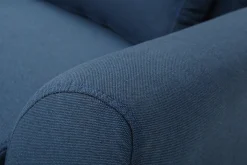 Miliboo Design-Sessel Stoff Blau und Füße Nussbaum EKTOR* Design-sessel|Sessel