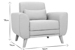 Miliboo Design-Sessel Stoff Blau und Füße Nussbaum EKTOR* Design-sessel|Sessel