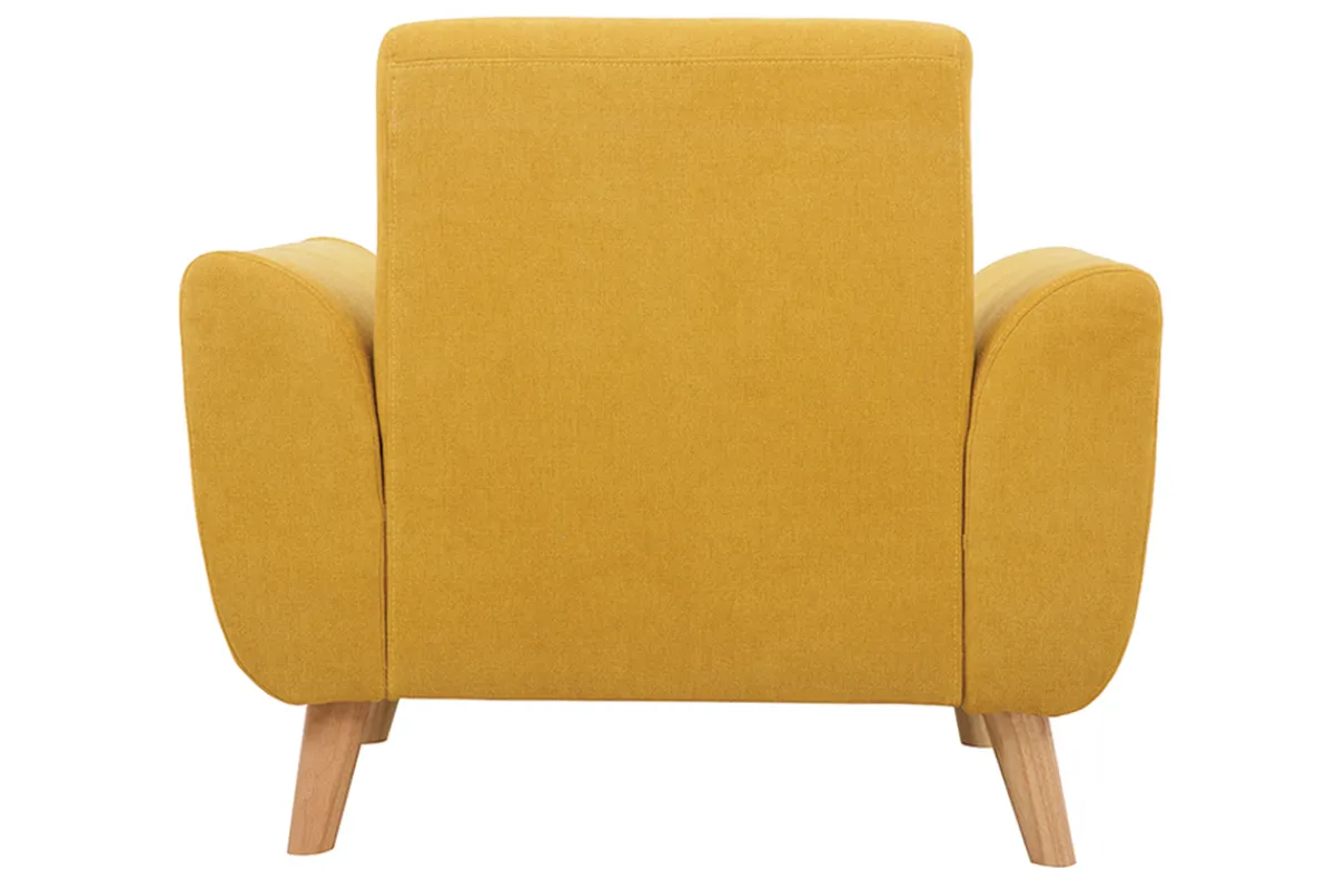 Miliboo Design-Sessel Stoff Gelb und Füße Eiche EKTOR* Design-sessel|Sessel