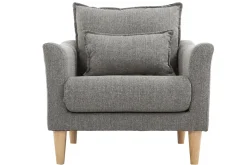 Miliboo Design-Sessel Stoff Grau und Eiche KATE* Design-sessel|Sessel