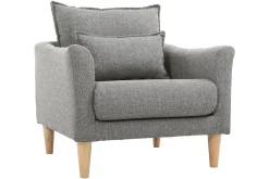 Miliboo Design-Sessel Stoff Grau und Eiche KATE* Design-sessel|Sessel