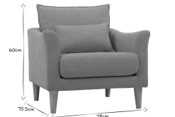 Miliboo Design-Sessel Stoff Grau und Eiche KATE* Design-sessel|Sessel