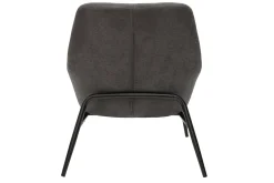 Miliboo Design-Sessel Stoff mit Samteffekt in Grau und schwarzem Metall MAXINE* Design-sessel|Sessel