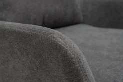 Miliboo Design-Sessel Stoff mit Samteffekt in Grau und schwarzem Metall MAXINE* Design-sessel|Sessel