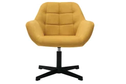 Miliboo Design-Sessel Stoff mit Samteffekt in Senfgelb und schwarzem Metall DARWIN* Design-sessel|Bürostühle