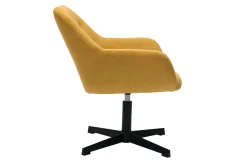 Miliboo Design-Sessel Stoff mit Samteffekt in Senfgelb und schwarzem Metall DARWIN* Design-sessel|Bürostühle
