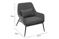 Miliboo Design-Sessel Stoff mit Samteffekt in Entenblau und schwarzem Metall MAXINE* Design-sessel|Sessel