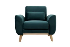 Miliboo Design-Sessel Stoff Petrolblau EKTOR* Design-sessel|Sessel