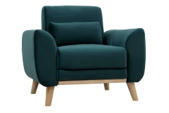 Miliboo Design-Sessel Stoff Petrolblau EKTOR* Design-sessel|Sessel