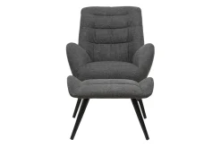 Miliboo Design-Sessel und Fußstütze aus grauem Stoff ZOE* Design-sessel|Sessel