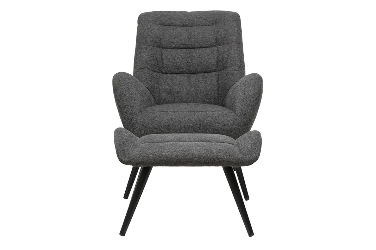 Miliboo Design-Sessel und Fußstütze aus grauem Stoff ZOE* Design-sessel|Sessel