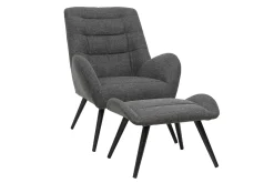 Miliboo Design-Sessel und Fußstütze aus grauem Stoff ZOE* Design-sessel|Sessel