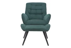 Miliboo Design-Sessel und Fußstütze aus grünem Stoff ZOE* Design-sessel|Sessel