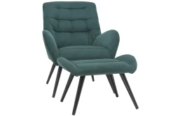 Miliboo Design-Sessel und Fußstütze aus grünem Stoff ZOE* Design-sessel|Sessel