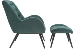 Miliboo Design-Sessel und Fußstütze aus grünem Stoff ZOE* Design-sessel|Sessel