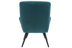 Miliboo Design-Sessel und Fußstütze aus petrolfarbenem Stoff ZOE* Design-sessel|Sessel