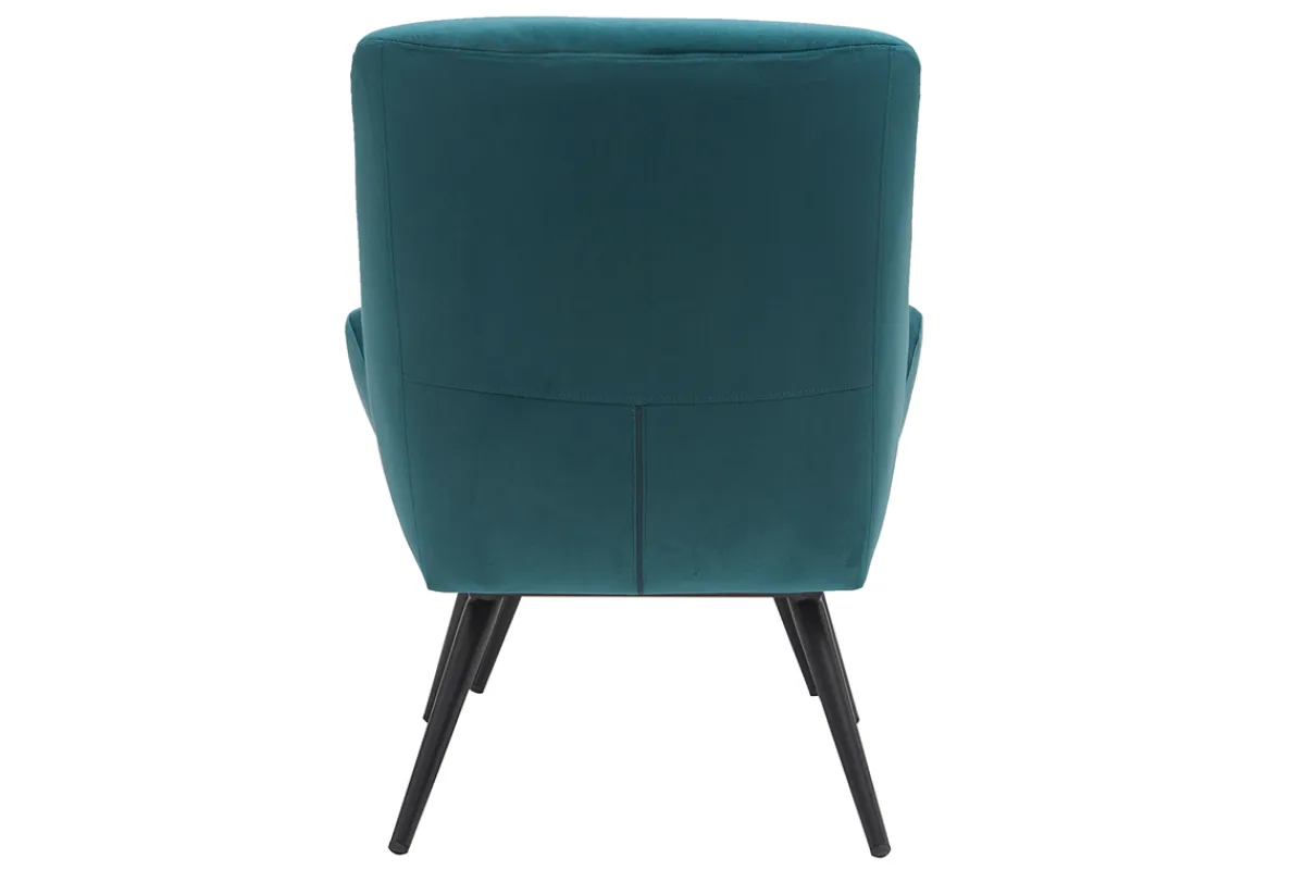 Miliboo Design-Sessel und Fußstütze aus petrolfarbenem Stoff ZOE* Design-sessel|Sessel
