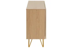 Miliboo Design-Sideboard aus hellem Eichenholz-Finish und goldfarbenem Metall mit 2 Türen B107 cm OZEN* Sideboards
