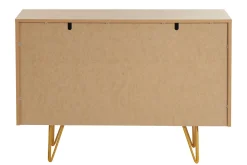 Miliboo Design-Sideboard aus hellem Eichenholz-Finish und goldfarbenem Metall mit 2 Türen B107 cm OZEN* Sideboards
