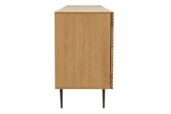 Miliboo Design-Sideboard aus hellem, massiver Eiche mit Gravur und schwarzem Metall, 4 Türen, B180 cm ARCHIPEL* Sideboards