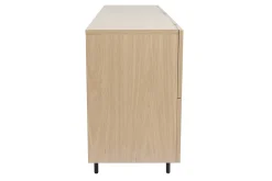 Miliboo Design-Sideboard aus hellem Eichenfurnier und schwarzem Metall, 2 Türen, 4 Schubladen B180 cm ALASKA* Sideboards