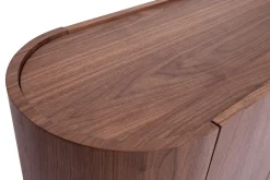 Miliboo Design-Sideboard dunkles Walnussfurnier und schwarzes Metall 3 Türen B160 cm SKYE* Sideboards