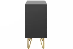 Miliboo Design-Sideboard schwarz und goldfarbenes Metall 2-türig L107 cm OZEN* Sideboards