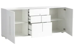 Miliboo Design-Sideboard Weiß lackiert 2 Türen 3 Schubladen TED* Sideboards