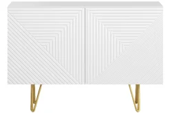 Miliboo Design-Sideboard weiß und goldfarben mit 2 Türen B107 cm OZEN* Sideboards