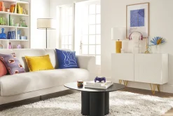Miliboo Design-Sideboard weiß und goldfarben mit 2 Türen B107 cm OZEN* Sideboards