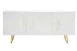 Miliboo Design-Sideboard weiß und vergoldet B160 cm OZEN* Sideboards