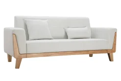Miliboo Design-Sofa 3 Plätze Altweiß Holzbeine FJORD* Design-sofas