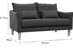 Miliboo Design-Sofa 2 Plätze Entenblau KATE* Design-sofas