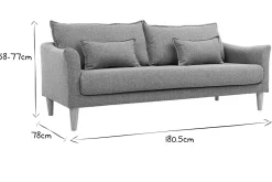 Miliboo Design-Sofa 3 Plätze Grau KATE* Design-sofas