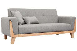 Miliboo Design-Sofa 3 Plätze Hellgrau Holzbeine FJORD* Design-sofas