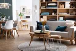 Miliboo Design-Sofa 3 Plätze Hellgrau Holzbeine FJORD* Design-sofas