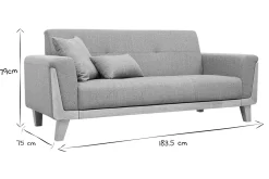 Miliboo Design-Sofa 3 Plätze Hellgrau Holzbeine FJORD* Design-sofas