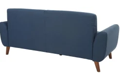 Miliboo Design-Sofa 3 Plätze Stoff Blau Beine Nussbaum EKTOR* Design-sofas