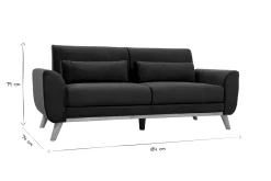 Miliboo Design-Sofa 3 Plätze Stoff Blau Beine Nussbaum EKTOR* Design-sofas