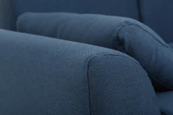 Miliboo Design-Sofa 2 Plätze Stoff Blau und Füße Nussbaum EKTOR* Design-sofas