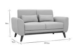 Miliboo Design-Sofa 2 Plätze Stoff Blau und Füße Nussbaum EKTOR* Design-sofas